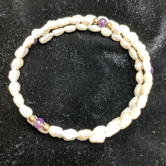 Freshwater pearl wrap bracelet - Picture 2 of 4
